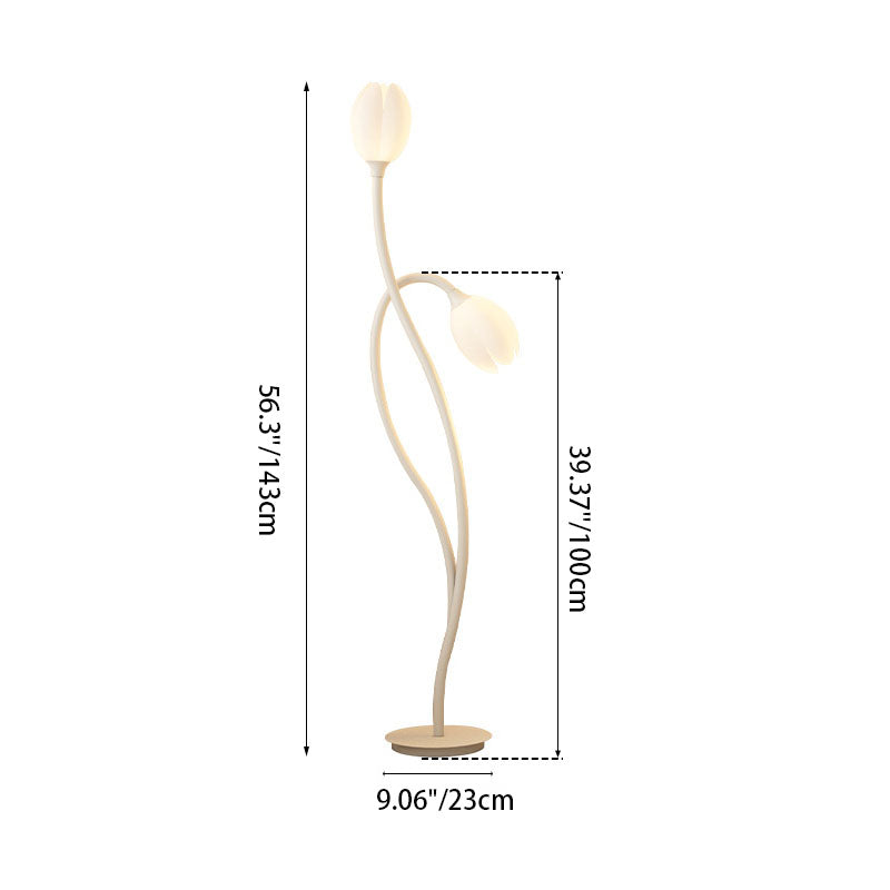 Tulip Floor Lamp dimensions — 143cm height, 23cm base