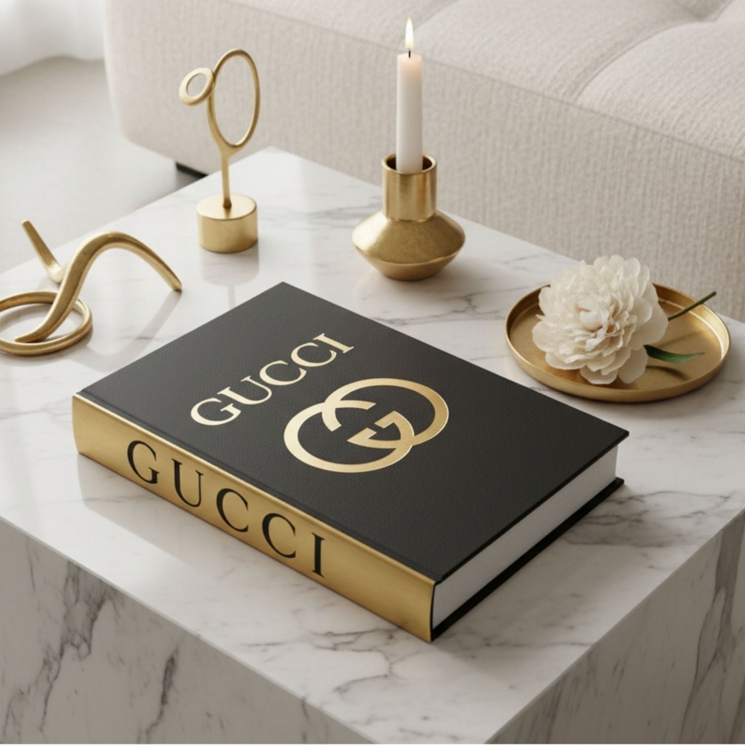 Gucci Openable Decorative Coffee Table Book – Black & Gold