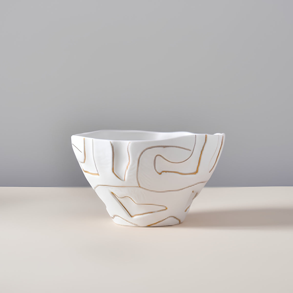 White abstract tall sculptural vase