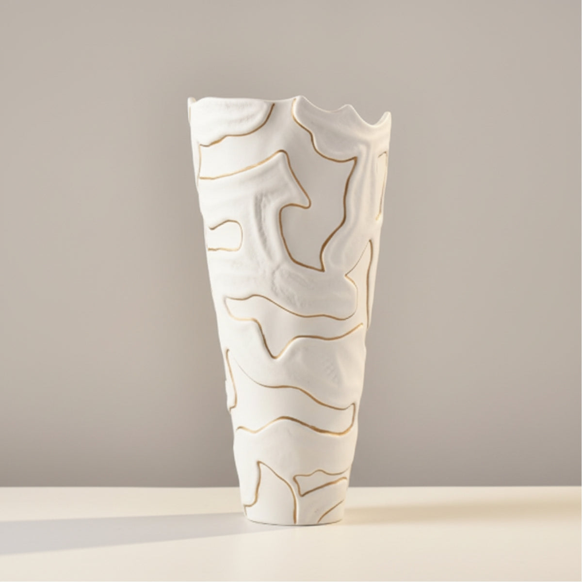 White abstract sculptural decorative bowl