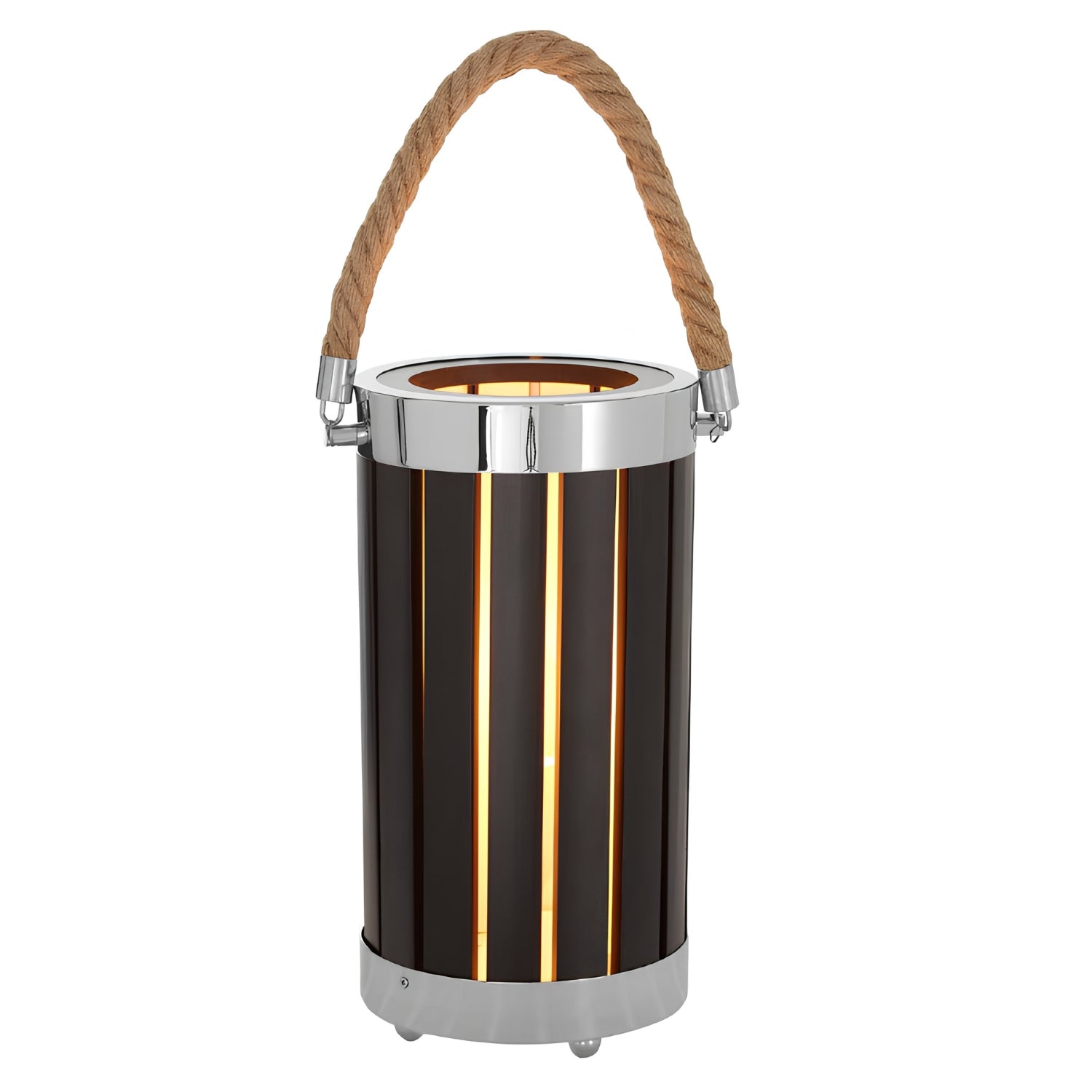 Jabier Black Lantern Table Lamp - front view unlit