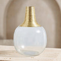 Glynn Glass Globe Vase Rounded With Gold Wire