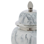 Marmo Marble Effect Ceramic Ginger Jar Large - white background front