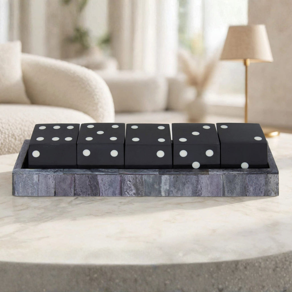 Luxury Churchil Game Dice Set with Bone Inlay Tray