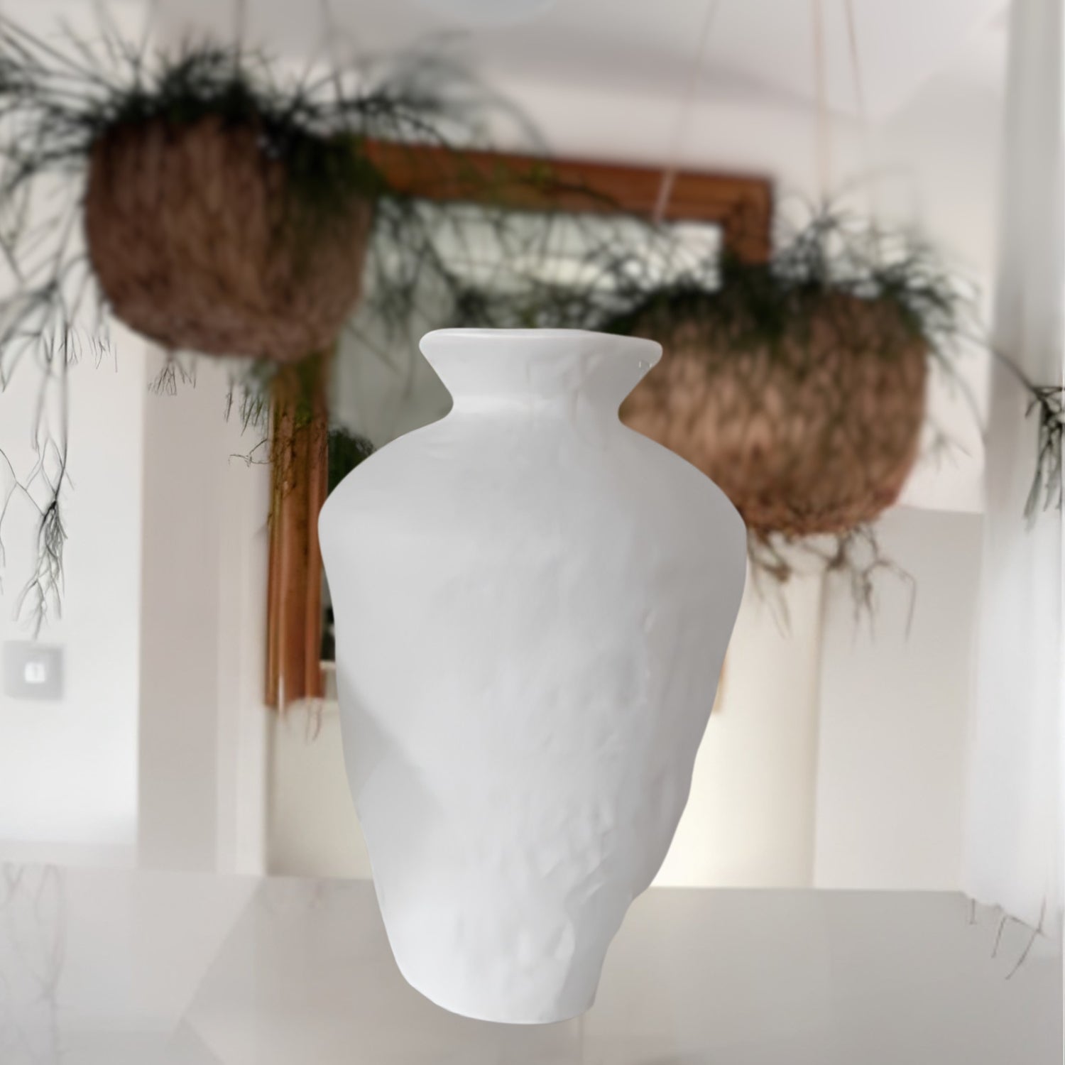 Renwil Melton Ceramic Vase in White - lifestyle setting