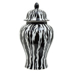 Black & White Zebra Print Ceramic Ginger Jar