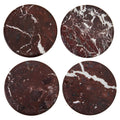 Salmo Red Marble Coasters - top view close up