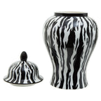 Black & White Zebra Print Ceramic Ginger Jar