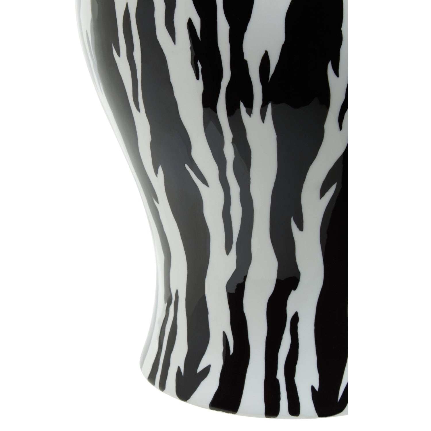 Black & White Zebra Print Ceramic Ginger Jar