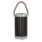 Jabier Black Lantern Table Lamp - top detail with rope handle