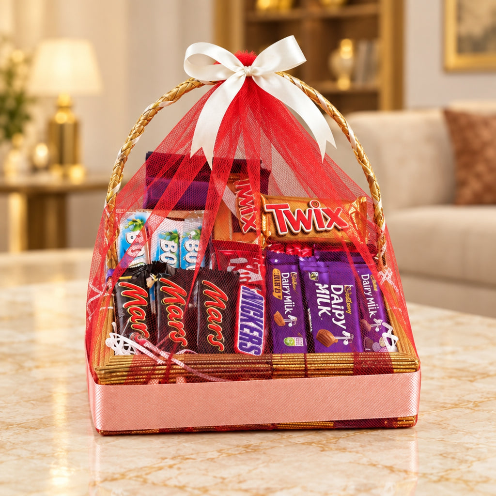 Square Chocolate Basket Hamper – Small