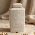 Ivory Crackle Glaze Ceramic Lidded Jar