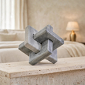 Geometric Marble Stone Knot Sculpture