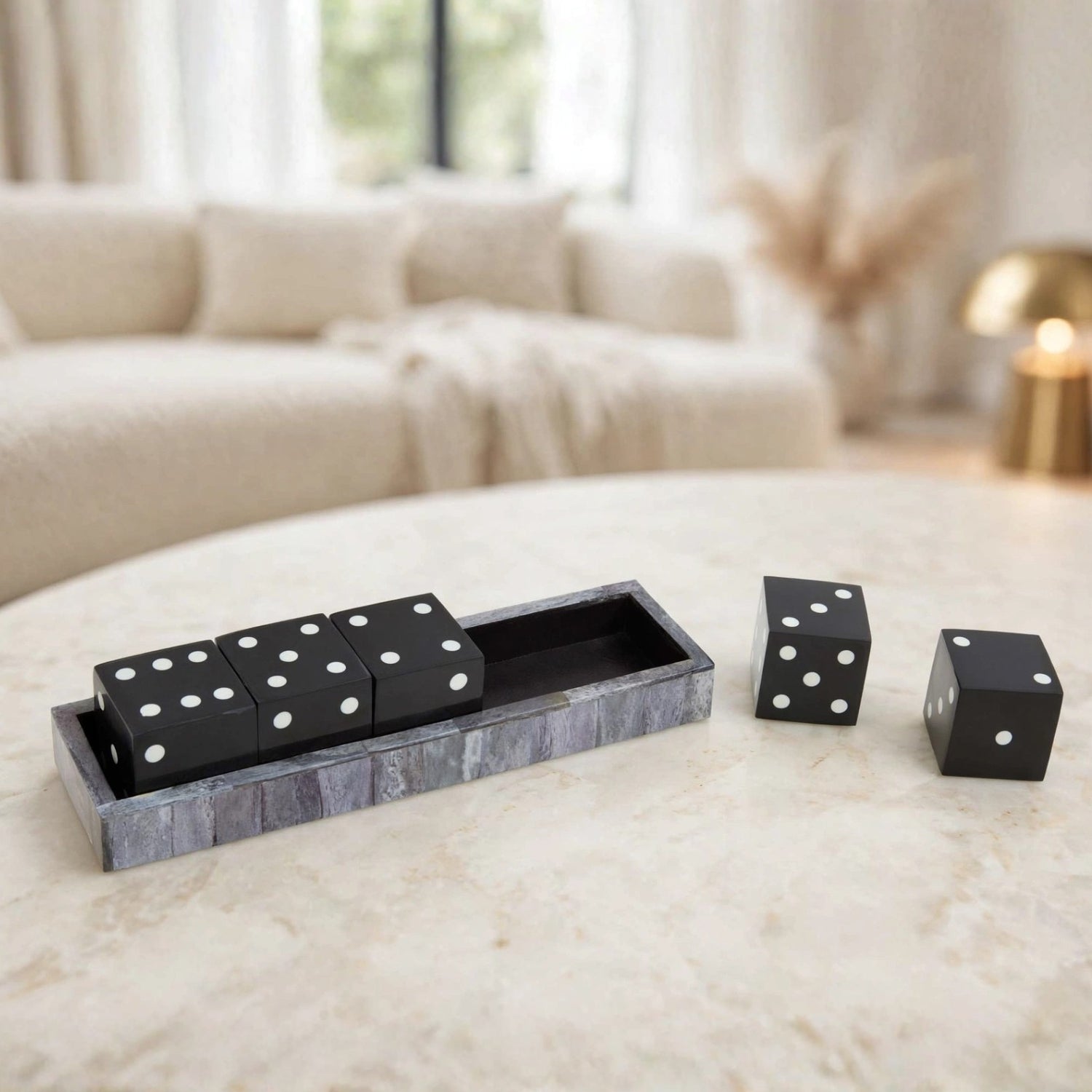 Luxury Churchil Game Dice Set with Bone Inlay Tray