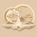 Luxury LED Moon Landscape Wall Clock