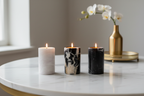 All Three Marble Candles Together
