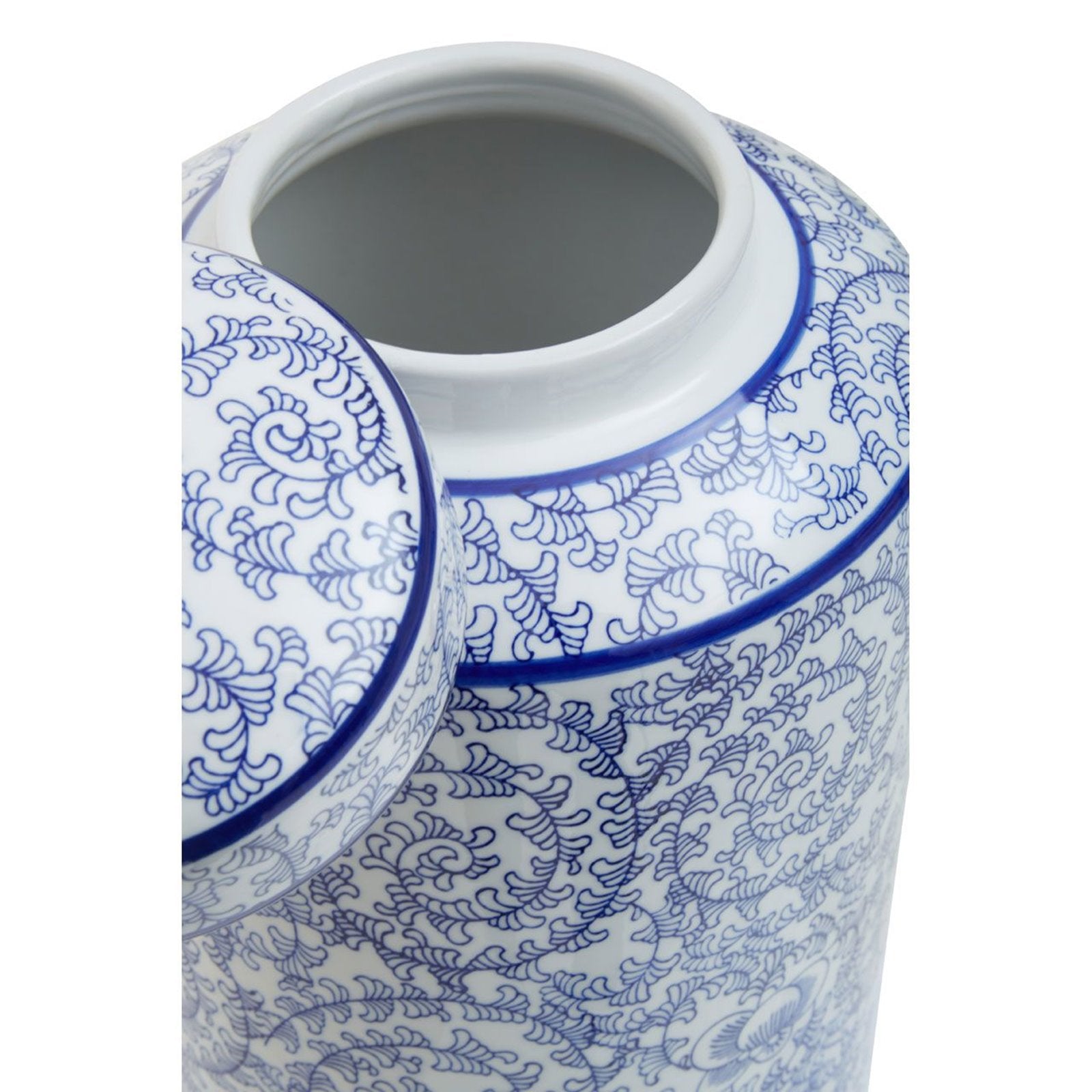 Levish Blue & White Ceramic Ginger Jar with Lid