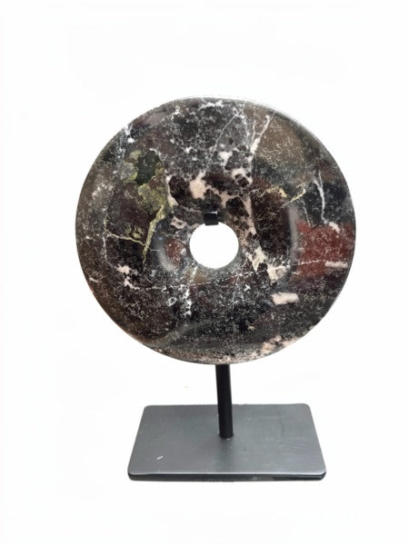 Toluca black marble disc sculpture product shot