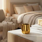 Gold Vase on Bedroom Vanity