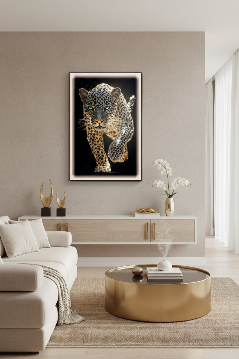 Metallic Leopard Wall Art – lifestyle on wall