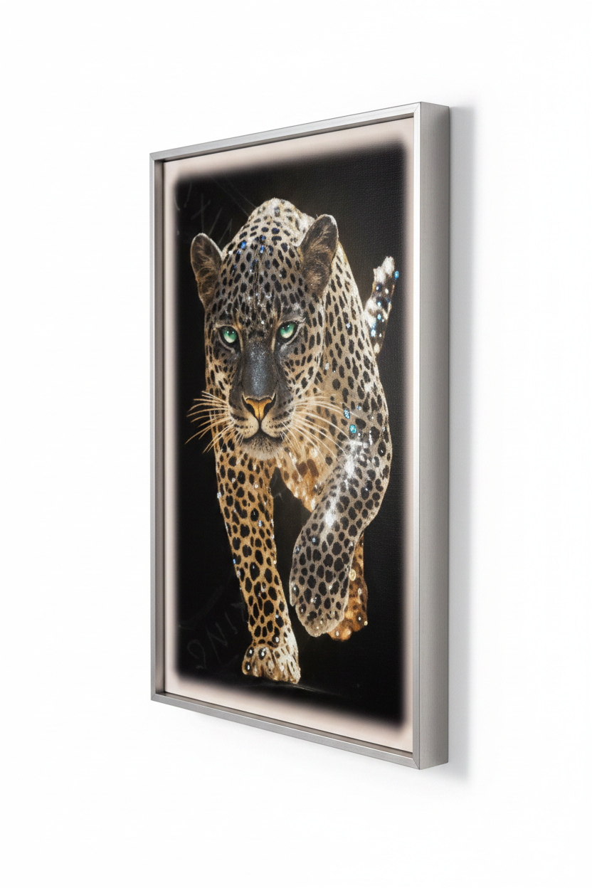 Metallic Leopard Wall Art – angle view