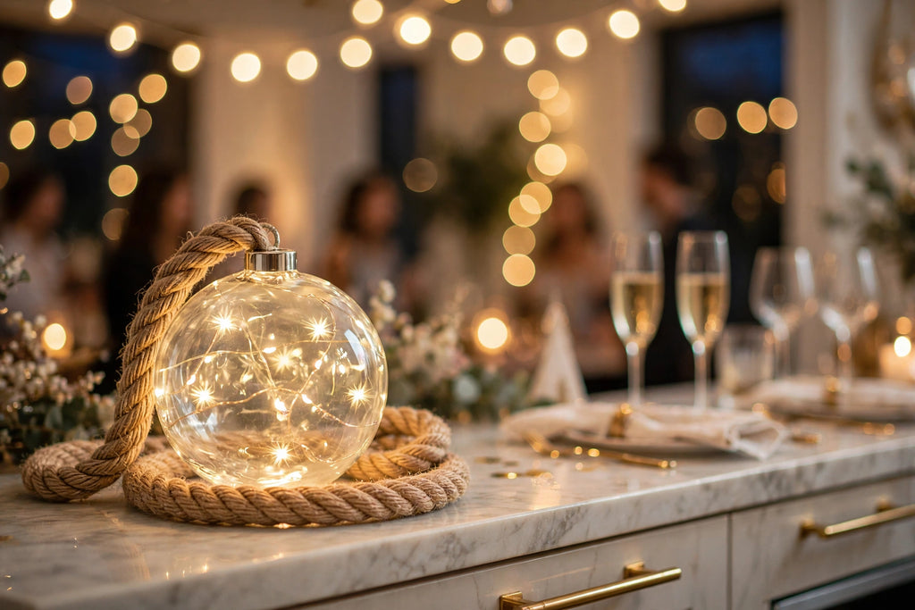 Glass Ball Fairy Light Rope Pendant