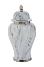 Marmo Marble Effect Ceramic Ginger Jar Large - white background side