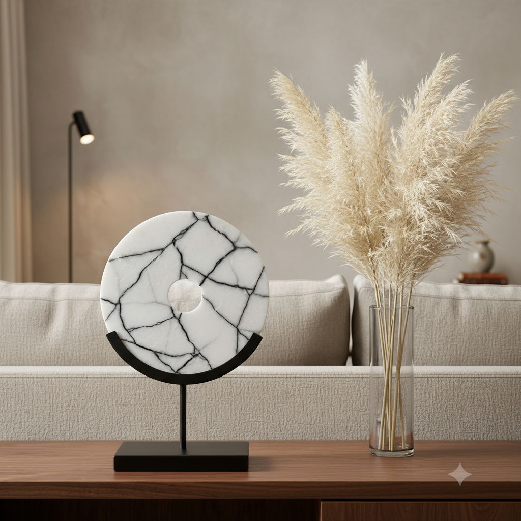 Marble Disc Sculpture Lifestyle