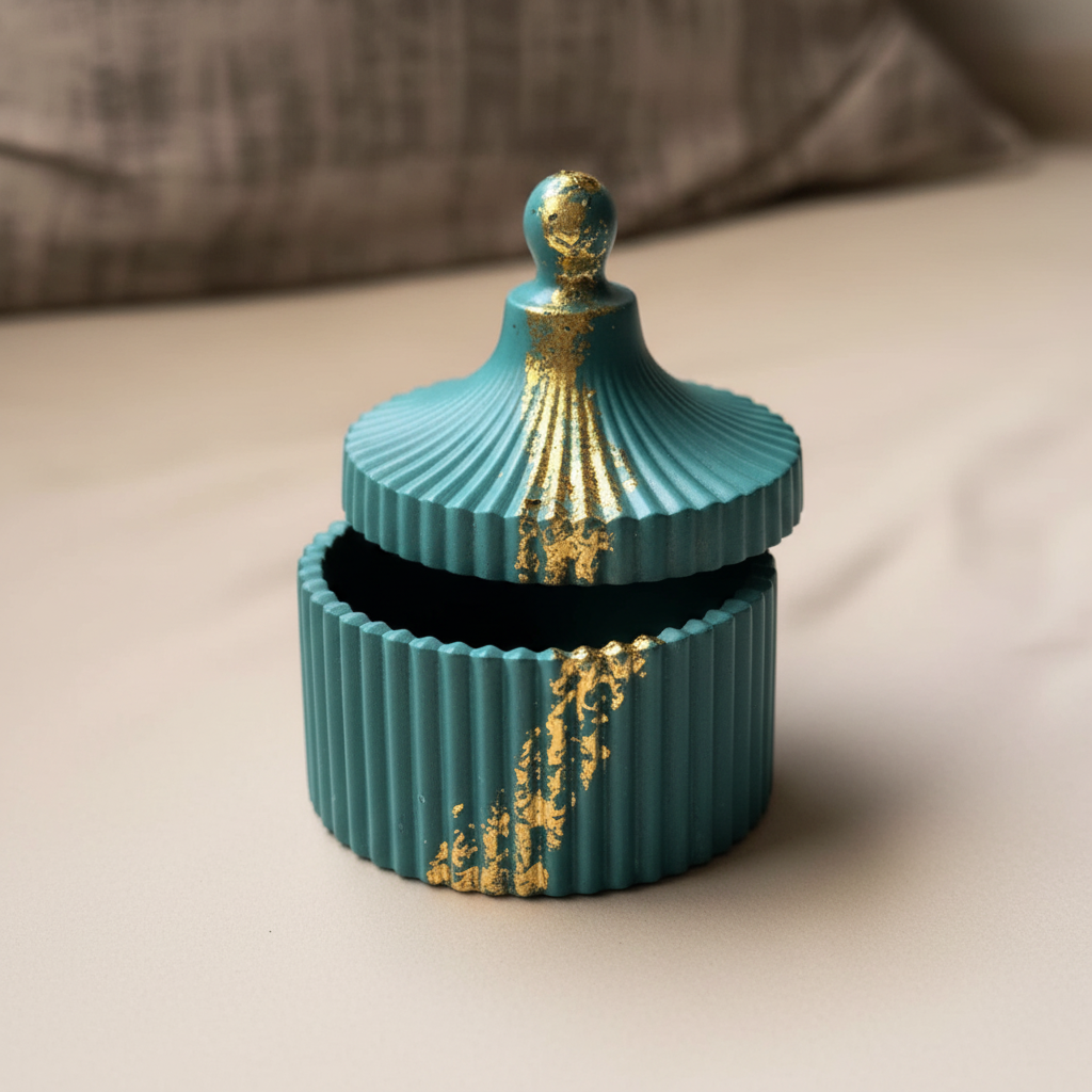 Ribbed dome jar close-up