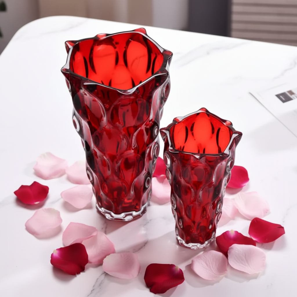 Ruby Red Vase Flat Lay